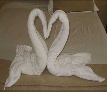 تزئین حوله,تزیین حوله عروس و داماد