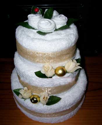 تزئین حوله,تزیین حوله عروس و داماد