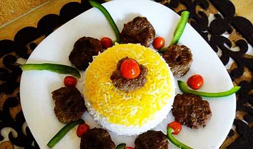 تزئین برنج مجلسی,برنج تزیین شده,تزیین برنج