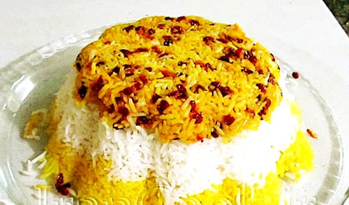 تزئین برنج مجلسی,برنج تزیین شده,تزیین برنج